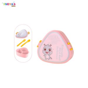 FR-C990 Lunch Box Anak 3 Sekat Motif Dino 800ML dengan Sendok Garpu BPA FREE / Kotak Makan Karakter