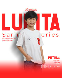 Baju Kaos Couple Lukita Sarimbit Series Warna Putih Bisa Dipakai Anak dan Dewasa Bahan Catton Combed