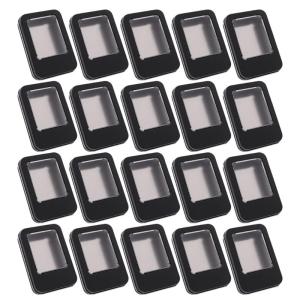 20pcs Tinplate Protective Case With Clear Top Earring USB Holder Anti Scratch Interior For Daily Commutes Essential
