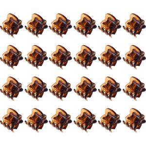 HO 24 Pcs SmallHair Clips Tiny Hair Claw Clips Small Hairs Clamps Non Slip Tiny Plastic Jaw Clip(Black Clear)