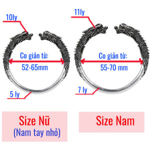 Vòng tay song long đầu rồng cho Nam và Nữ - T0238