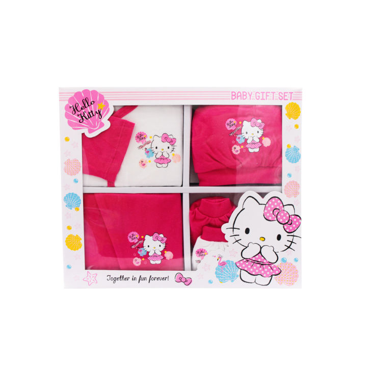 Sanrio Hello Kitty 5 pcs Premium New Born Baby Clothes Gift Set Pink