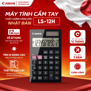 Máy tính cầm tay Canon LS-12H màn hình hiển thị 12 số tính nhanh kích thước nhỏ gọn tặng kèm bao da