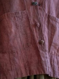 แจ็คเก็ตผ้าฝ้ายลินินบางคุณภาพสูงสำหรับผู้หญิงมาใหม่ สไตล์จีน วินเทจ คอวี หลวม เสื้อโค้ทลำลองสำหรับผู้หญิง