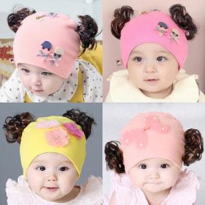 For 3 to 36 Month Baby Girl --Smart Baby Flower Wool M Korean Lovely Rabbit kitty Style New Born Infant Child Baby Girls Soft Yarn Hat Gift LH M01