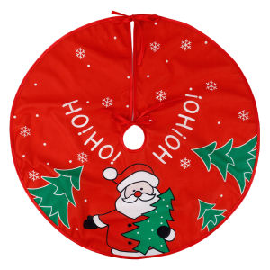 【lower Price】62cm Red Christmas Tree Skirt Large Elk Santa Claus Christmas Tree Carpet Xmas Tree Cover Base Decor Christmas Tree Ornaments Apron Home New Year Party Navidad Decoration