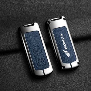 Hợp kim kẽm da dê da thật vỏ bọc chìa khóa cho Honda PCX ADV 150 Forza 300 350 SH125 AirBlade 125 C125 siêu Cub Scooter Vario 150 xe gắn máy vỏ Fob từ xa Keychain