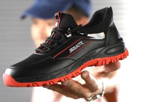 QINHUIZE Men Work & Safety Shoes Steel Toe Caps Anti-smashing Anti-puncture Construction Work Boots Non-slip Breathable Security shoes