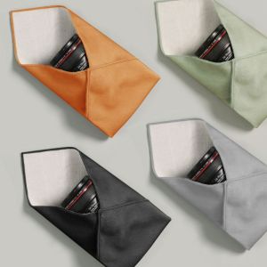 CEMOMEF Wrapping Cloth Self-adhesive Camera Storage Bag Plush Folding Cloth Foldable Camera Bag Cover Camera Cloth Protective Cover Anti Scratch Photography Camera Protective Wrap Camera Accessories