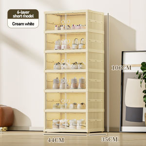 Transparent shoe box storage box integrated shoe cabinet household folding shoe rack
