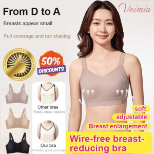 Veimia Anti-sagging Large Breast Support Armpit Fat Control Bra Seamless Natural-looking Breast Push-up Intimates No Steel Ring Sports Underwear Full Cup Adjustable