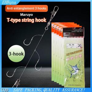 [COD] Marusei Kuruma Skewer Hooks 3 Hooks With Anti-tangle Tube Handline Fishing Hook Set
