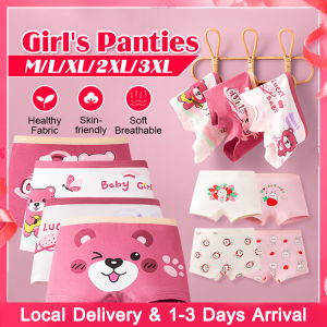 Kids Panties 4Pcs Girl Underwear Cotton Soft Kid Baby Panties Seluar Dalam Gadi Underpants Cartoon Childrens Girl Panties Kids Brief Soft Kid Panties kanak-kanak 儿童内裤