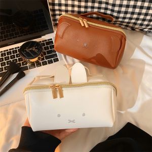 Kawaii Miffy Rabbit Cosmetic Bag Handbag Cartoon Portable Washing Bags Multifunctional Storage Stationery Supplies Pencil Case