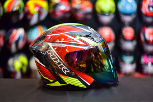 MHR Helmet Open Face OF622 Beatz TREXIE Fluorescence Yellow / Red Visor Smoke Gold Rainbow Purple R15 Y15 R25 RSX150 RSX