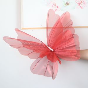 PRIMEPICKGLOBAL Outdoor Artificial Butterfly Giant Gauze 30/50cm Fake Butterfly  3D Silk Yarn Butterfly Photography Props