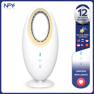 2023 new portable leafless fan mini USB charging desktop night light 90 ° automatic rotation