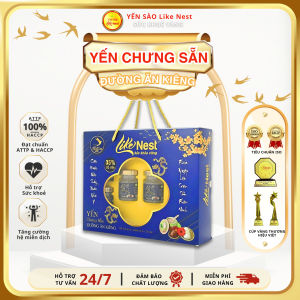 HCM - LIKE NEST [ HỘP QUÀ VIP 6 HŨ ] YẾN CHƯNG VỊ ĐƯỜNG KIÊNG 35% TỔ YẾN NGUYÊN CHẤT