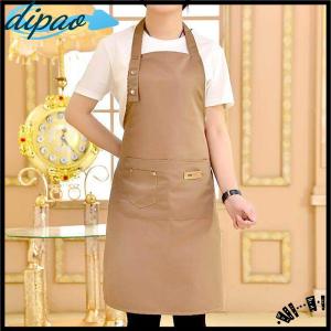 【dipao】 Canvas Polyester Pocket Apron Butcher Crafts Baking Chefs Kitchen Cooking BBQ