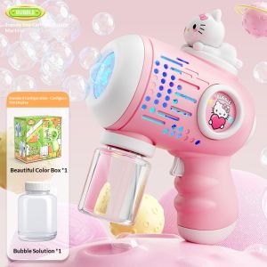 Calcenubes máy thổi bong bóng tự động đồ chơi với hiệu ứng ánh sáng cho trẻ em-vui vẻ thiết kế hoạt hình súng bong bóng cho chơi ngoài trời và các bên