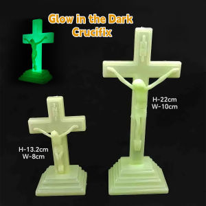 Baete Luminous Crucifix with Stand/ Luminous Cross 5in 8.6in Glow in the Dark