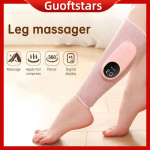 Guoftstars Electric Heated Calf Massager Wireless Air Pressure Leg Massager Hot Compress Calf Massage Machine Promote Blood Circulation Pressotherapy Pain Relief 腿部按摩器