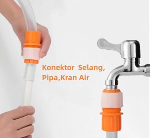Konektor Selang Sambungan Kran Air Flexible Alat Penyambung Kepala Keran Kamar Mandi Wastafel Cuci Piring Adaptor Selang Anti Splash