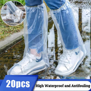 【Ship in 24H】60pcs Shoe Cover Rain Shoes Cover Waterproof Rain Boots Outdoor Long Tube Anti-slip Foot Cover 雨鞋套 一次性鞋套