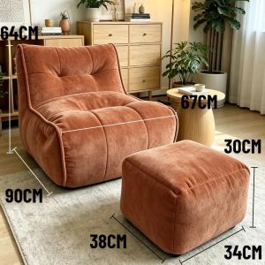 FFBH Italian Bean Bag Sofas Modern Living Room Single sofa Decorative Casual Bean Bag Sofas Ornament Home Frameless Furniture Decor K6R8Z