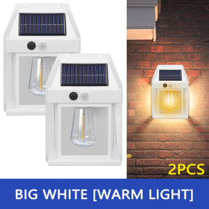 2 Pack Solar Wall Lights Outdoor Motion Sensor with 3 Lighting Modes Waterproof Solar Porch Lights for Patio Garage Shed Door Yard Outside Decorative