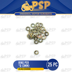 Ring Per "6 (3mm) Harga Per Pak Isi 25 PC - Reng Pir Peer Plat Plate Kunci 6 Diameter Dalam 3mm