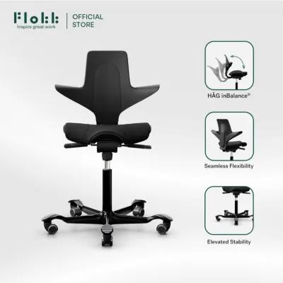 Flokk HÅG【8020】 Ergonomic Office Chair with Lumbar Support Saddle Seat 10 Years Warranty & Free Installation