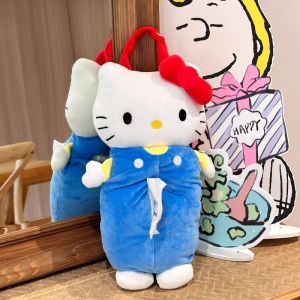 Creative Sanrio Hello Kitty Car Tissue Hanger Plush Doll Cute Creative Hanging Tissue Holder Plush Vehicle Tissue Case Paper Box