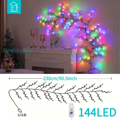 WeHome LED Branch Vine Lamp 96/144 LED Wall Lights For Room DIY Decoration Tree Light Bedroom Light