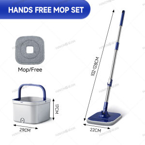 HavenClean New 90° Folding Mop and Bucket Set Clean And Dirty Separation Spin Mop Drying Automatic Dehydration Floor Mop