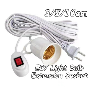 E27 Lamp Bulb Holder 3/5/10M With Hook Cord Switch LED Light Bulb Extension Socket Cable Plug-in