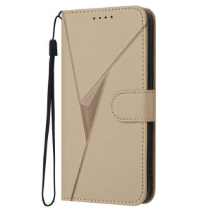 Cute 3D Triangle Flip Case for Samsung Galaxy M54 M14 M33 M34 M53 M62 F62 F14 XCover 7 6 5 4 4s 2 S7 Edge Pro 5G Leather Wallet Case Creative Line Embossed Phone Cover