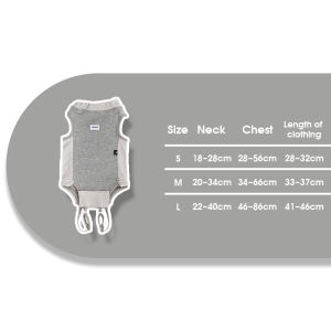 HamshMoc Pet Surgical Garment Full Body Cover Stretch Neck Tail Opening For Wound Care