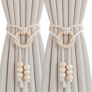 EKILLERLY 2Pcs Boho Style Curtain Tiebacks Handcrafted Minimalist Macrame Curtain Tiebacks Nordic Handmade Curtain Holdbacks Curtain Accessories