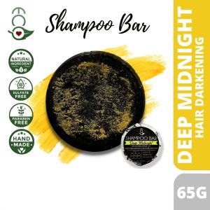 Eco Love Premium Deep Midnight Hair Darkening Shampoo and Conditioner Bar 65g - Shampoo Bar Sulfate Free Paraben Free Natural Organic Eco-Friendly - Woops Human Nature Ecobar Clen Lush Conditioner Bar Mild Formula Gray Hair Cleansing Dandruff Hair Grower