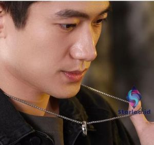Kalung Titanium Pria Korea Liontin Ring Putih Stainles Steel Anti Karat / Kalung Liontin Pria / Kalung Titanium Pria / Kalung Terbaru pria / Kalung Pria Keren Distro Titanium Anti Karat Liontin Cincin