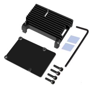 Durability Aluminium Alloy Pi 4B Armors Case Heatsink for Raspberry Pi4B with Double Quiet Fan Efficient Heat Management