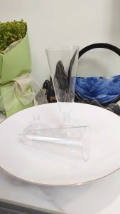 Klimo 6pcs/set Disposable Wine Glasses Party Transparent Hard Plastic Champagne Flutes