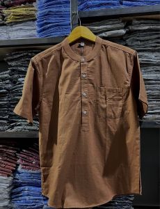 BINS -Kemeja Lengan Pendek Katun   Solid /kemeja muslim / koko pria