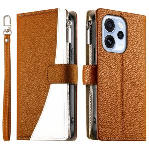 Case For OPPO Reno 16F 15F 14F 13F 12F 11F / Reno 16 15 14 13 12 11 10 Pro 5G Magnetic Leather Color Splicing Wallet Card Slot Flip Cover Casing