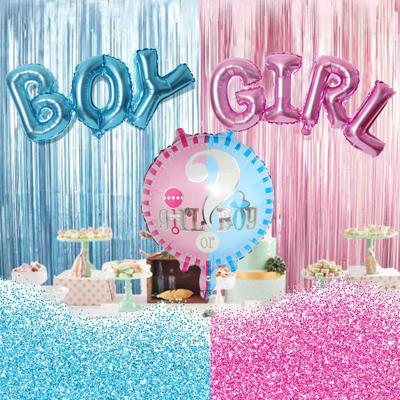 Baby Shower Party Supplies Boy Or Girl Gender Reveal Party Decorations Blue  Pink Theme Party Supplies Boy Girl Birthday Christening Backdrop Design