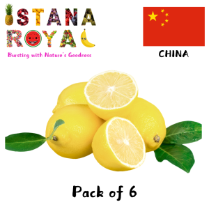 FRESH ZESTY LEMONS LARGE IMPORTED FROM CHINA - PACK OF 6 - ISTANA ROYAL FRUITS
