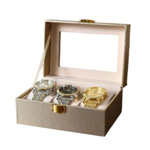 หรูหราระดับไฮเอนด์วัสดุคอมโพสิตที่กล่องเก็บนาฬิกาข้อมือหลายสีตัวเลือกการจัดที่ชัดเจนหน้าต่างมุมมองที่บ้าน