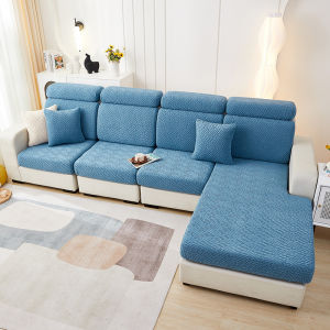 Sofa Seat Cover L Shaped Sofa Cushion Cover Solid Color Fleece Elastic Sofa Slipcover Cushion Sofa Protector