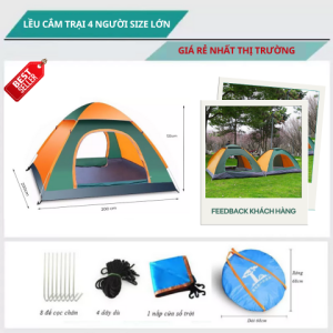 Lều cắm trại tự bung  lều du lịch dã ngoại dành cho 4-6 người chống thấm nước chống tia bức xạ uv thông gió mát mẻ